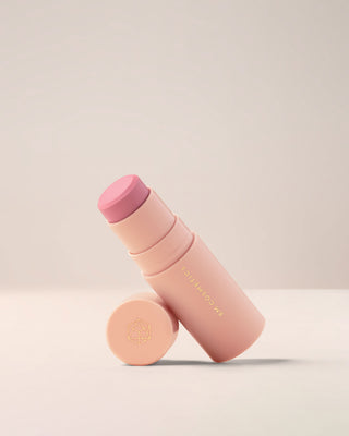 EM Cosmetics So Soft Blush stick in Chiffon, a soft peach shade that provides a warm, natural-looking, dewy flush.
