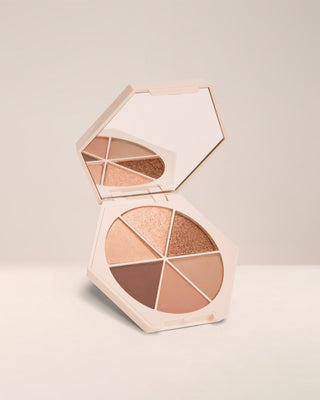 EM Cosmetics Divine Skies Eyeshadow Palette in Rodin, a 6-pan collection of soft, cool-toned neutral eyeshadows.