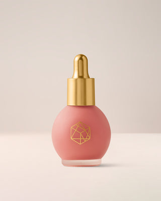 EM Cosmetics Color Drops Serum Blush in Rose Milk, a baby pink liquid blush for a soft, natural, dewy, milky finish.