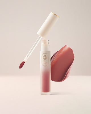 EM Cosmetics Soft Spoken Velvet Lip Creme in Hush, a tawny nude for a warm, comfortable, soft-matte lip look.