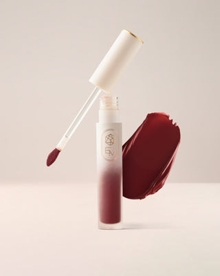 EM Cosmetics Soft Spoken Velvet Lip Creme in Wednesday, a deep oxblood for a vampy, dramatic lip with a soft feel.