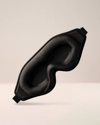 Back view of EM Cosmetics Cloud 9 Eye Mask in Black showing the adjustable strap.