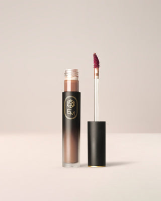 EM Cosmetics Phantom Blur Lip Tint in Truffle, a rich chocolate brown for a bold blurred lip look.