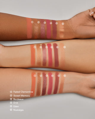 EM Cosmetics Divine Skies Eyeshadow Palette in Faded Clementine, shown in its box packaging.