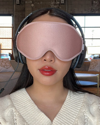 Michelle Phan wearing the EM Cosmetics Cloud 9 Daydream Eye Mask.