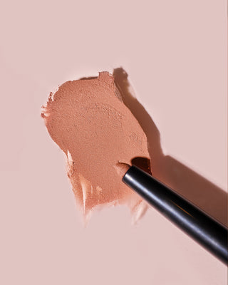 Arm swatch of EM Cosmetics Soft Blur Velvet Lip Liner in Fawn showing the soft-matte finish.