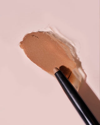 Arm swatch of EM Cosmetics Soft Blur Velvet Lip Liner in Teddy showing the soft-matte texture.